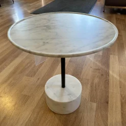 Cassina Beistelltische|Beistelltisch Marmor Carrara Weiß Stahlgestell Anthrazit