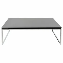 COR Beistelltische|Beistelltisch Mell Platte MDF F05 Schwarz Feinstruktur Gestell Metall Verchromt