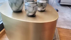 Christine Kröncke Couchtische|Beistelltisch Midas Messing Geschliffen Leicht Brüniert Sockel Handpoliert