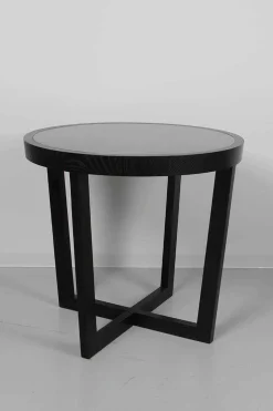 Bielefelder Werkstätten Beistelltische|Beistelltisch Mood Platte Stahlgrau Gestell Esche Wenge Gebeizt