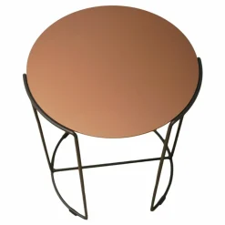 Walter Knoll Beistelltische|Beistelltisch Oki Platte Aluminium Kupferfarben Lackiert Gestell Stahl Bronze