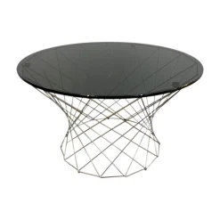 Walter Knoll Beistelltische|Couchtische|Beistelltisch Oota 156 T5 Platte Glas Schwarz Getönt Gestell Edelstahl Poliert