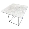 COR Beistelltische|Beistelltisch Pilotis T 7750 Tischplatte S02 Marmor Arabescato chia Weiß Grau Geschliffen Gestell Metall Chrom