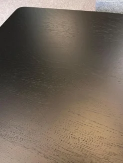 COR Beistelltische|Beistelltisch Pilotis T 7760 Tischplatte Massivholz Eiche Schwarz Dunkel Lackiert Metallgestell Schwarzchrom