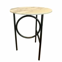 Minotti Beistelltische|Beistelltisch Ring Platte Marmor Calacatta Gestell Bronzefarbig Glänzend