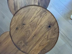 Scholtissek Beistelltische|Beistelltisch Set Sichel Platten Nussbaum Astig Natur Geölt Gestell Rundstahl Schwarz Pulverbeschichtet