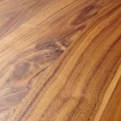 Scholtissek Beistelltische|Beistelltisch Sichel Massiv Nussbaum Geölt Platten Mit Profilkante Eisengestell Dunkel Schwarz