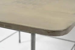 Baxter Beistelltische|Beistelltisch Table-Au Platte Polyester Weiß Glänzend