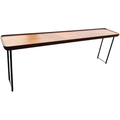 Cassina Beistelltische|Beistelltisch Torei Platte Amerikanischer Nussbaum Gestell Metall Schwarz Matt Lackiert