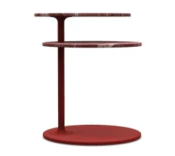Molteni & C Beistelltische|Beistelltisch Vicino VTR1 Marmor Rot Drehbar