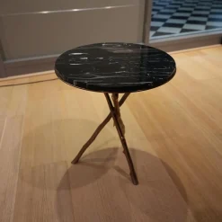 Eichholtz Beistelltische|Beistelltisch Westchester Tischplatte Schwarzer Marmor Zweiggestell Metall Mit Gold Finish