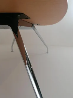 Wilkhahn Esstische|Besprechnungstisch Graph 300/00 Platte Furnier Eiche Natur Lackiert Gestell Glanzverchromt Mit Gleitern