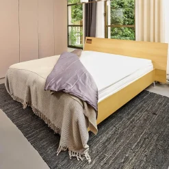 Kettnaker Polsterbetten|Bett B3 Eiche Furniert Hell Füße Verchromt Inklusive 2 Matratzen Und Lattenroste