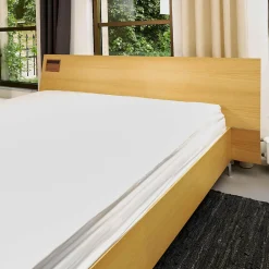 Kettnaker Polsterbetten|Bett B3 Eiche Furniert Hell Füße Verchromt Inklusive 2 Matratzen Und Lattenroste