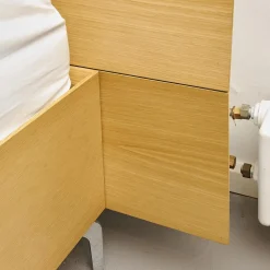 Kettnaker Polsterbetten|Bett B3 Eiche Furniert Hell Füße Verchromt Inklusive 2 Matratzen Und Lattenroste