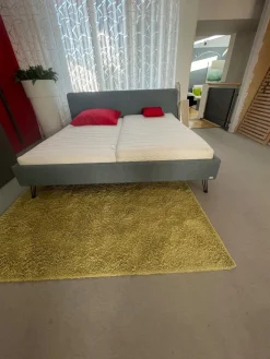 Hasena Polsterbetten|Bett Ciara 7121 218 Stoff Kitana Aqua Himmelblau Grau Blau Füße Fasio Anthrazit ohne Rost ohne Matratzen