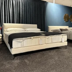 Schramm Boxspringbetten|Bett Cleo Origins Complete Stoff 4 Andy 2980 White Weiß Füße Metall Mit 2 Matratzen