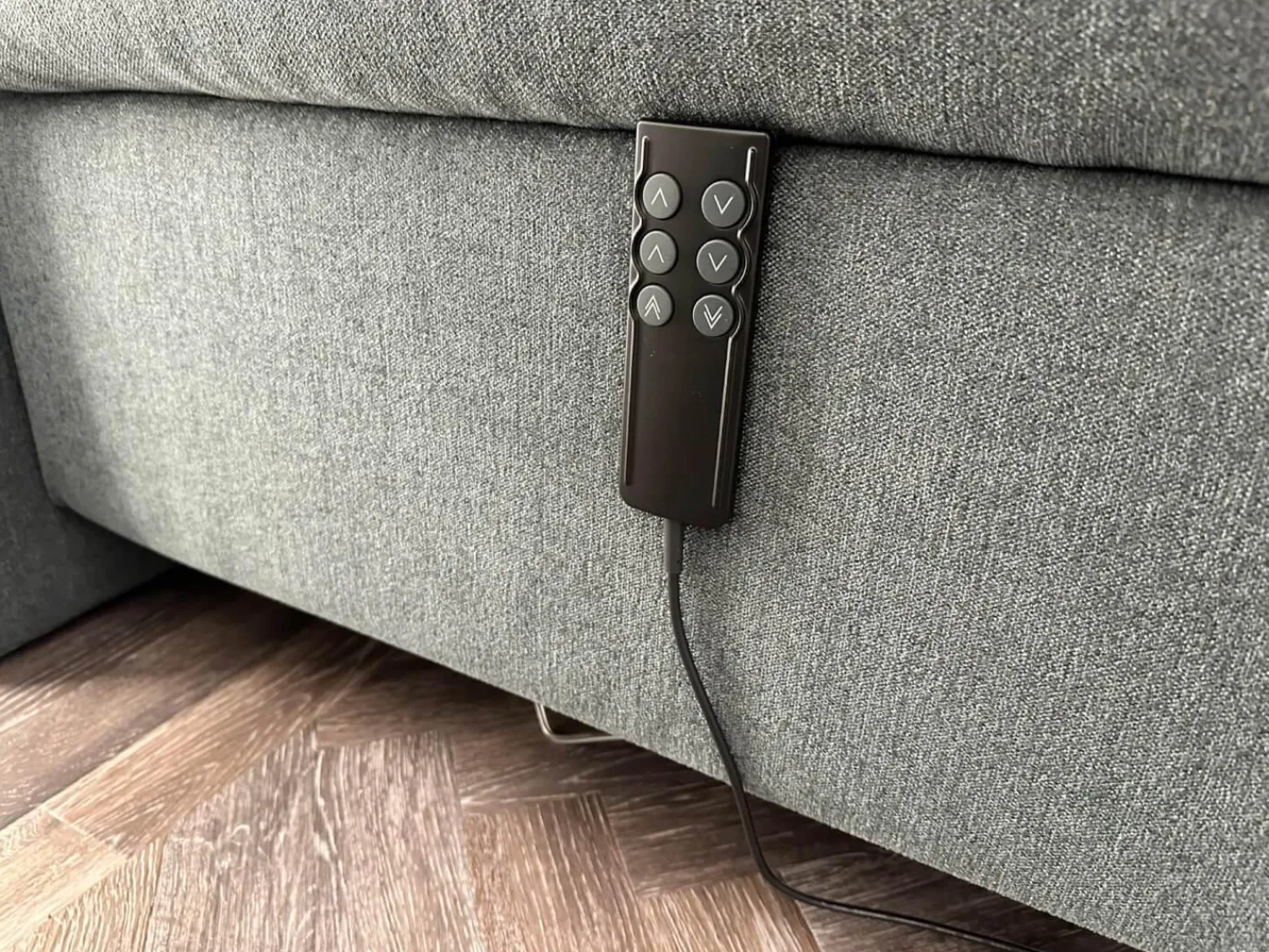 Femira Boxspringbetten|Bett Couture Stoff 8675 Blau mit 2 Matratzen Topper Plaid