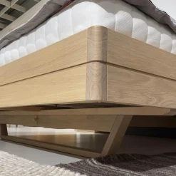 Team 7 Polsterbetten|Bett Float Eiche Massiv Naturöl Lederhaupt Naturleder L7 77720 Umbra Grau Ohne Matratze Und Lattenrost