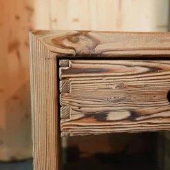 Sprenger Polsterbetten|Bett Gestell Tanne Altholz Gebrannt Kopfteil Cielo Anelin Leder Braun Ohne Matratzen Und Lattenrost Inklusive 2 Nachttischen