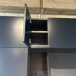 Interlübke Ganze Schlafzimmer|Bett Izzy Lack M82 Atlantic Blau Grau Inklusive Matratzen Mit Schrankwand Collect Plus Innen M82 Atlantic Blau Grau Außen M83 Navy Dunkelblau Ohne Beleuchtung