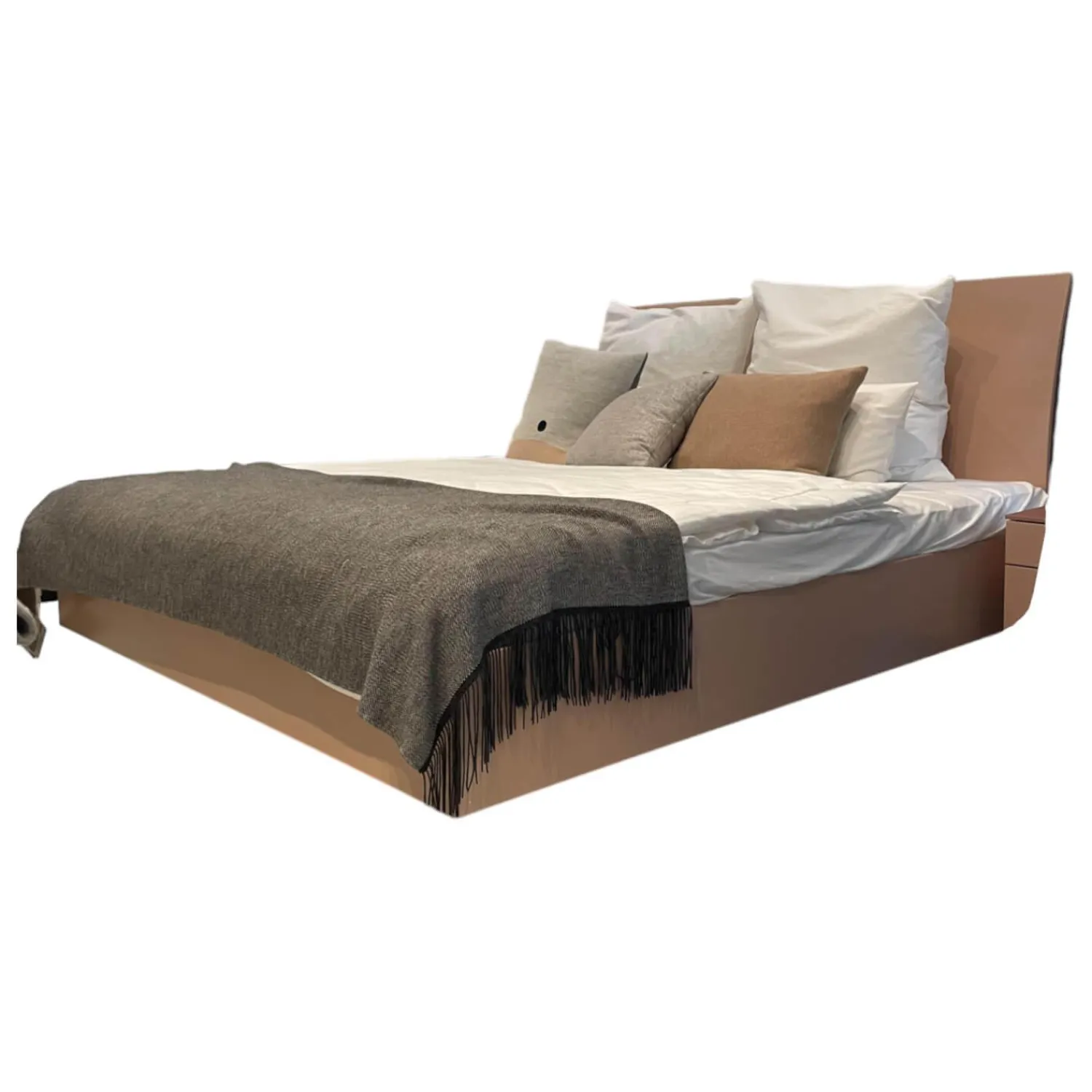 Interlübke Polsterbetten|Bett Izzy Schwebend Lack Matt Rosenquarz mit Liegesystem und Nachtkästchen