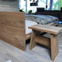 e15 Polsterbetten|Bett Massivholz Europäische Eiche Geölt Mit Bank Und Beistelltisch