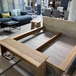 e15 Polsterbetten|Bett Massivholz Europäische Eiche Geölt Mit Bank Und Beistelltisch