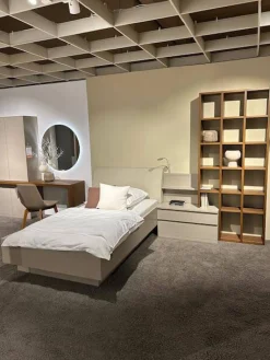 Rietberger Möbelwerke Polsterbetten|Bett mit Anbauregal Skara Schlafen Lack Cashmere (R4)