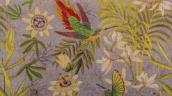 Team 7 Polsterbetten|Bett Mylon Nussbaum Naturöl Stoff Chivasso Fantastic Bird ohne Innenleben