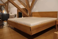 Team 7 Polsterbetten|Bett Nox Eiche Holzhaupt Naturöl mit Komforthöhe Ohne Lattenrost Und Matratze