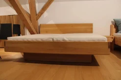 Team 7 Polsterbetten|Bett Nox Eiche Holzhaupt Naturöl mit Komforthöhe Ohne Lattenrost Und Matratze