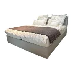 Schramm Boxspringbetten|Bett Purebeds Ell The Young Generation Stoff 1 Erik 640 Natur Grau Inklusive 2 Matratzen