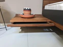 Team 7 Polsterbetten|Bett Riletto Massivholz Nussbaum Lederbettseiten L7 Anthrazit Mit 2 Konsolen Ohne Matratze Und Lattenrost