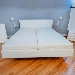 Würmseher Polsterbetten|Bett Rom Lack Weiß 31 Effekt-Fuß Anthrazit Ohne Matratzen Und Ohne Lattenrost