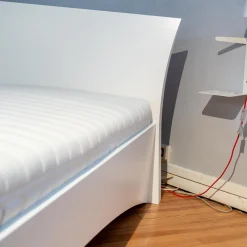 Würmseher Polsterbetten|Bett Rom Lack Weiß 31 Effekt-Fuß Anthrazit Ohne Matratzen Und Ohne Lattenrost