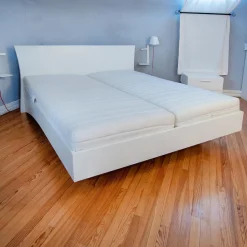 Würmseher Polsterbetten|Bett Rom Lack Weiß 31 Effekt-Fuß Anthrazit Ohne Matratzen Und Ohne Lattenrost