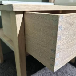 Team 7 Polsterbetten|Bett Sesam Eiche Kopfhaupt Holzfüllung Weißöl Leimholz Keilgezinkt Inklusive 2 Nachtkästchen Ohne Matratzen Ohne Lattenrost