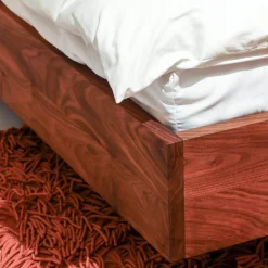 Zeitraum Polsterbetten|Bett Simple Button Massivholz Amerikanischer Nussbaum Polsterkopfteil 252 Mit Winkelablage Ohne Matratze Und Lattenrost