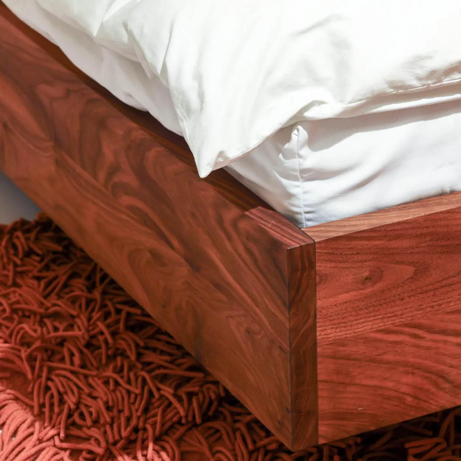 Zeitraum Polsterbetten|Bett Simple Button Massivholz Amerikanischer Nussbaum Polsterkopfteil 252 Mit Winkelablage Ohne Matratze Und Lattenrost