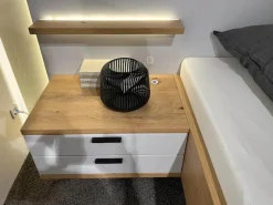 Rietberger Möbelwerke Polsterbetten|Bett Sonate Korpus Asteiche Furniert Kopfteil Lack Brillantgrau