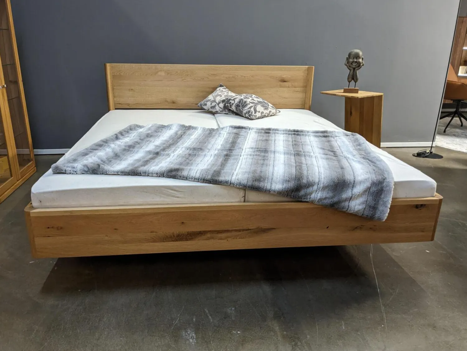 Team 7 Polsterbetten|Bett Times Eiche Wild Naturöl mit Holzhaupt ohne Lattenrost und Matratzen