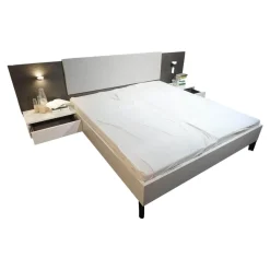 Rietberger Möbelwerke Polsterbetten|Bett Valea S71 69892 Lack R5 Brilliantgrau Hellgrau Weiß Kopfteil Dunkelgrau Inklusive Zubehör Inklusive Zubehör Ohne Matratze Ohne Lattenrost