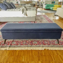 Sophisticated Living Bänke|Bettbank Backflip Stoff Samt dunkelblau Allure Velvet CA 1357055 C