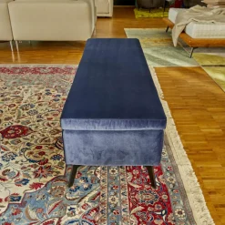 Sophisticated Living Bänke|Bettbank Backflip Stoff Samt dunkelblau Allure Velvet CA 1357055 C