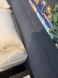 Schramm Boxspringbetten|Boxspringbett Basis 25B Stoff Nils 450 Denim Mit Keder Grau Kopfteil Paio Leder Provence Schoko Braun Füße Buche Mit Matratze