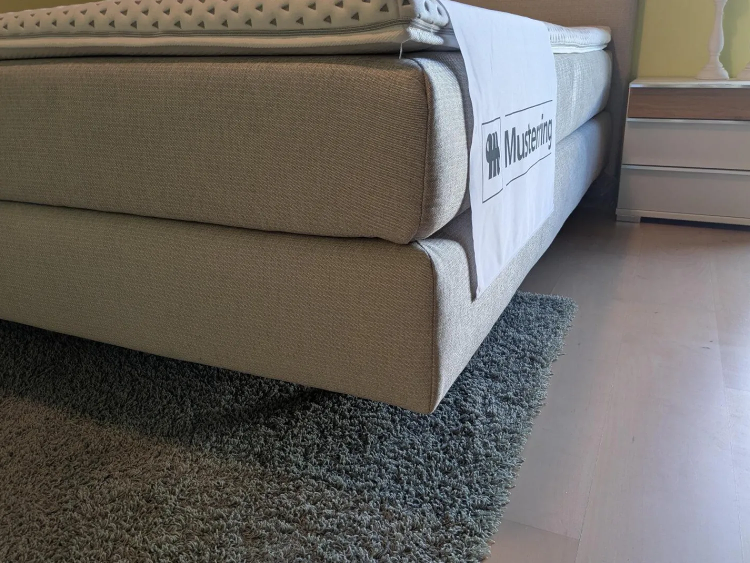 Musterring Boxspringbetten|Boxspringbett Elias Stoff 87017 Mitttelgrau mit Matratze und Topper