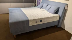 Frankenstolz Boxspringbetten|Boxspringbett Made In Green Königssee Stoff C 3012 Hellblau Füße F10 Buch Inklusive Matratze Gelauflage Integriert Mit 4 Kissen Ohne Plaid