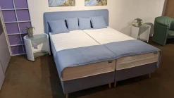 Frankenstolz Boxspringbetten|Boxspringbett Made In Green Königssee Stoff C 3012 Hellblau Füße F10 Buch Inklusive Matratze Gelauflage Integriert Mit 4 Kissen Ohne Plaid