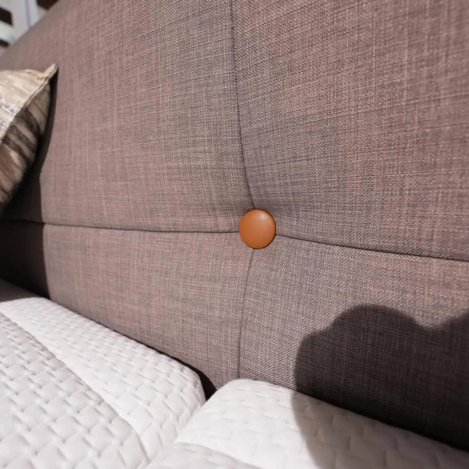 RUF Betten Boxspringbetten|Boxspringbett Santino Stoff 6605 7567 Grau Füße Alufarbig Inklusive Matratzen Und Nachttische